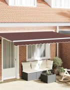 vidaXL Прибираща се тента Кафяво 400 x 200 cm текстил