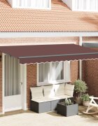 vidaXL Прибираща се тента Кафяво 400 x 200 cm текстил