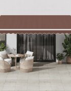 vidaXL Прибираща се тента Кафяво 450 × 350 cm Тъкан и алуминий
