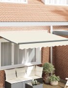 vidaXL Прибираща се тента Крем 250 x 200 cm текстил