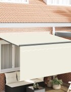 vidaXL Прибираща се тента Крем 300 x 200 cm Полиестер и алуминий