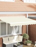 vidaXL Прибираща се тента Крем 300 x 200 cm текстил