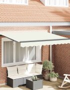 vidaXL Прибираща се тента Крем 300 x 200 cm текстил