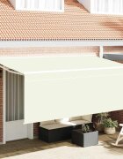 vidaXL Прибираща се тента Крем 350 x 200 cm Полиестер и алуминий