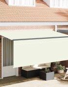 vidaXL Прибираща се тента Крем 350 x 200 cm Полиестер и алуминий
