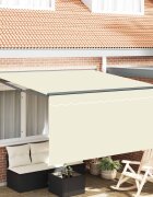 vidaXL Прибираща се тента Крем 350 x 250 cm Полиестер и алуминий