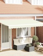 vidaXL Прибираща се тента Крем 400 x 200 cm текстил