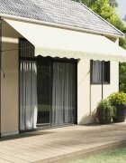 vidaXL Прибираща се тента кремава 350x150 см плат и стомана