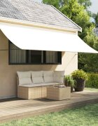 vidaXL Прибираща се тента кремава 350x150 см плат и стомана