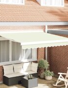 vidaXL Прибираща се тента Кремаво 300 x 250 cm Платно и алуминий