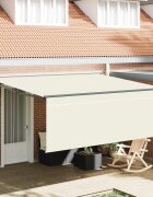 vidaXL Прибираща се тента Кремаво 350 x 250 x 165 см Текстил и Метал
