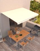 vidaXL Прибираща се тента Кремаво 400 × 350 cm Полиестер и алуминий
