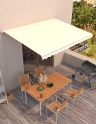 vidaXL Прибираща се тента Кремаво 450 × 300 cm Полиестер и алуминий