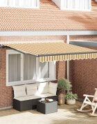 vidaXL Прибираща се тента Многоцветен 300 x 250 cm Тъкан и алуминий