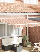 vidaXL Прибираща се тента Многоцветен 300 x 250 cm Тъкан и алуминий