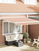 vidaXL Прибираща се тента Многоцветен 350 x 250 cm Тъкан и алуминий
