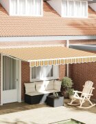 vidaXL Прибираща се тента Многоцветен 400 × 350 cm Тъкан и алуминий