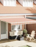 vidaXL Прибираща се тента Многоцветен 400 × 350 cm Тъкан и алуминий