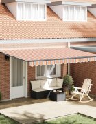vidaXL Прибираща се тента Многоцветен 450 × 300 cm Полиестер