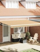 vidaXL Прибираща се тента Многоцветен 450 × 300 cm Полиестер и метал