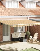 vidaXL Прибираща се тента Многоцветен 450 × 300 cm Тъкан и алуминий