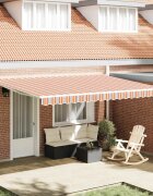 vidaXL Прибираща се тента Многоцветен 450 × 300 cm Тъкан и алуминий
