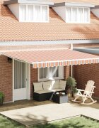vidaXL Прибираща се тента Многоцветен 450 × 350 cm Тъкан и алуминий