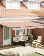 vidaXL Прибираща се тента Многоцветен 450 × 350 cm Тъкан и алуминий