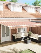 vidaXL Прибираща се тента Многоцветен 500 × 350 cm Тъкан и алуминий