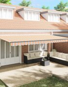 vidaXL Прибираща се тента Многоцветен 600 × 300 cm Тъкан и алуминий
