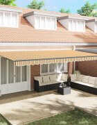 vidaXL Прибираща се тента Многоцветен 600 × 350 cm Тъкан и алуминий
