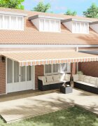 vidaXL Прибираща се тента Многоцветен 600 × 350 cm Тъкан и алуминий