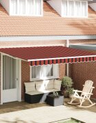 vidaXL Прибираща се тента Оранжево 400 × 350 cm Полиестер и алуминий