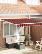 vidaXL Прибираща се тента Оранжево и кафяво 300 x 250 cm