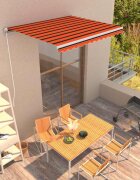 vidaXL Прибираща се тента Оранжево и кафяво 300 x 250 cm