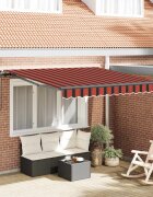 vidaXL Прибираща се тента Оранжево и кафяво 300 x 250 cm
