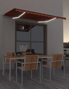 vidaXL Прибираща се тента Оранжево и кафяво 300 x 250 cm