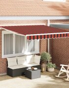 vidaXL Прибираща се тента Оранжево и кафяво 300 x 250 cm Полиестер