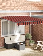 vidaXL Прибираща се тента Оранжево и кафяво 300 x 250 cm Полиестер