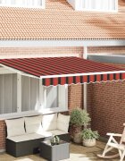 vidaXL Прибираща се тента Оранжево и кафяво 350 x 250 cm