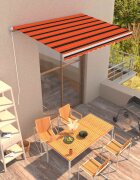 vidaXL Прибираща се тента Оранжево и кафяво 350 x 250 cm