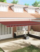 vidaXL Прибираща се тента Оранжево и кафяво 600 × 350 cm