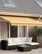 vidaXL Прибираща се тента Пясък 300 x 250 cm Текстил и Метал