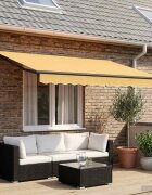 vidaXL Прибираща се тента Пясък 35 x 2 m текстил