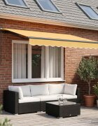 vidaXL Прибираща се тента Пясък 35 x 2 m текстил