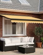 vidaXL Прибираща се тента Пясък 350 x 250 cm Платно и алуминий
