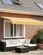 vidaXL Прибираща се тента Пясък 350 x 250 cm Полиестер