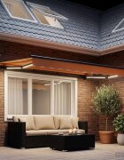 vidaXL Прибираща се тента Пясък 350 x 250 cm Полиестер