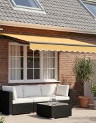 vidaXL Прибираща се тента Пясък 400 × 350 cm Полиестер