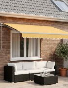 vidaXL Прибираща се тента Пясък 400 × 350 cm Тъкан и алуминий